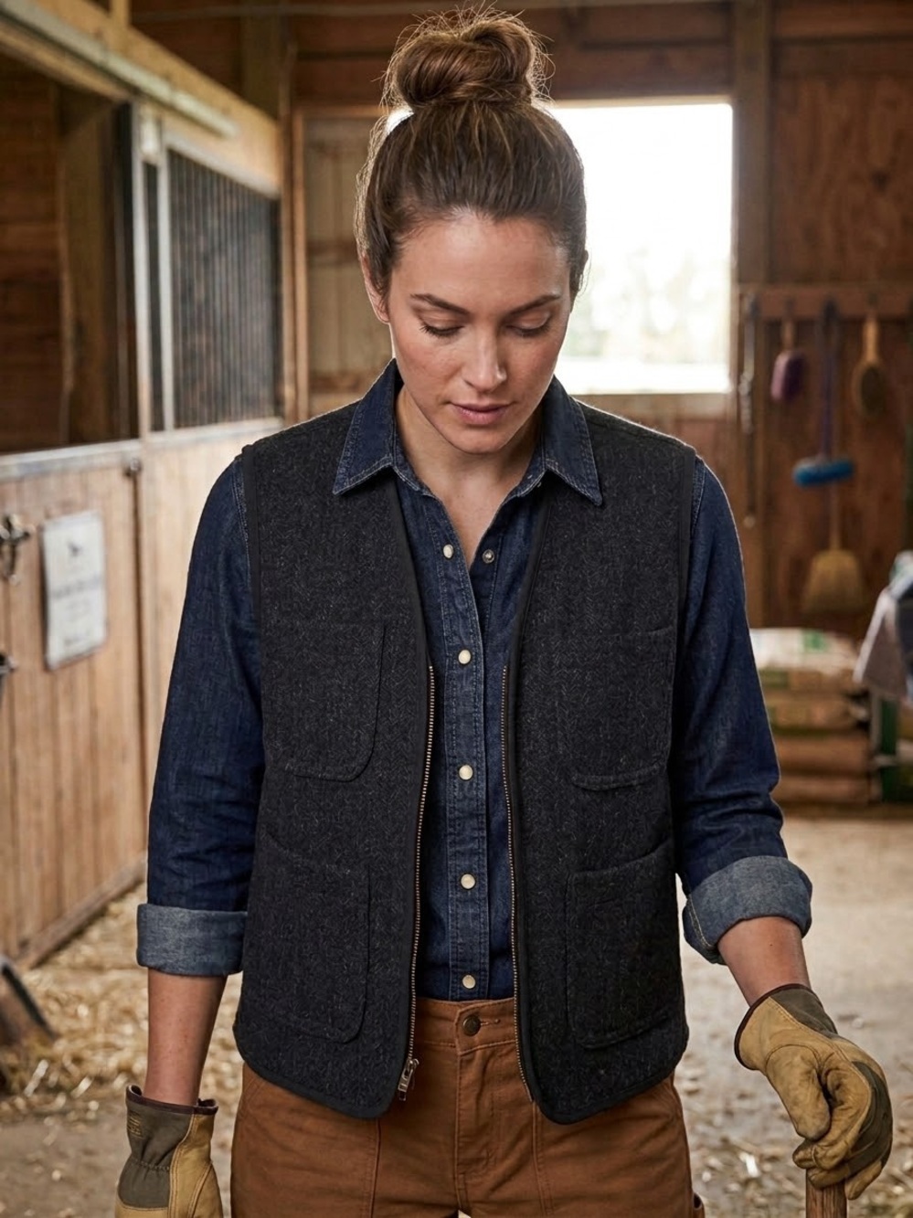 Woolrich Women’s Chore Barn Utility Wool blend Vest , size M